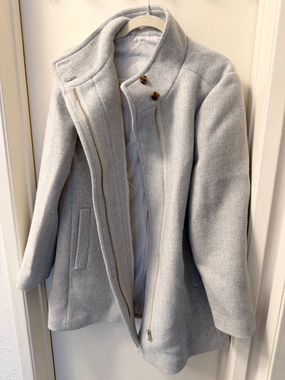 NEW J Crew Factory City coat with button neck - Picture 5 of 6